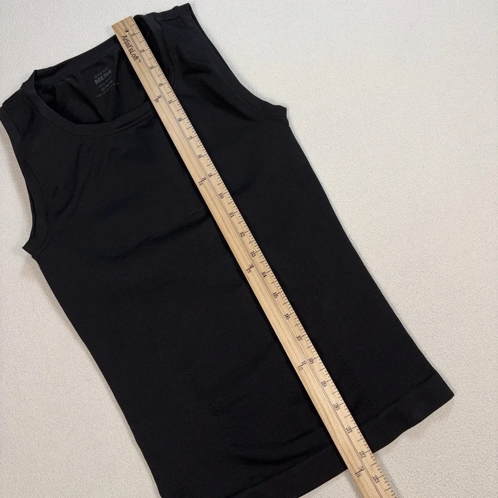 Spanx Ultra Sculpt Seamless Tank Top Men's M Black Powerful Compression Stretch - Picture 6 of 13